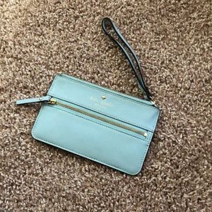 Kate Spade Pond-Island Waters Blue wristlet.